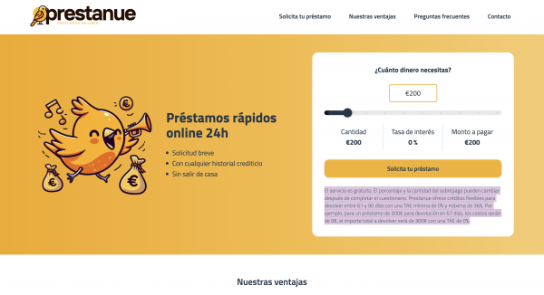 Prestanue – Préstamos hasta 1 000€